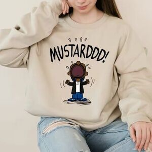 Mustard Graphic Beige Sweatshirt